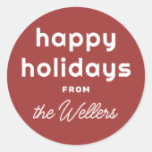 Prettige feestdagen €? | Speels script terugzetten Ronde Sticker (Voorkant)