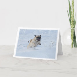 prettige feestdagen Spelen in de sneeuwkerst Kaart