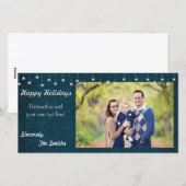 prettige feestdagen  Star Lights Blue 8x4 Feestdagenkaart (Voorkant / Achterkant)