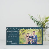 prettige feestdagen  Star Lights Blue 8x4 Feestdagenkaart (Staand voorkant)