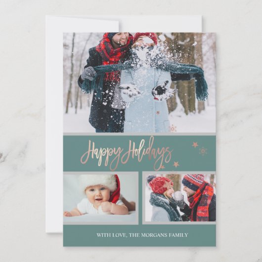 prettige feestdagen Stars Merry kerstfoto Collage Aankondiging (Voorkant)