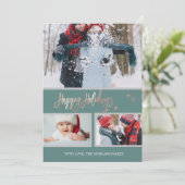 prettige feestdagen Stars Merry kerstfoto Collage Aankondiging (Staand voorkant)