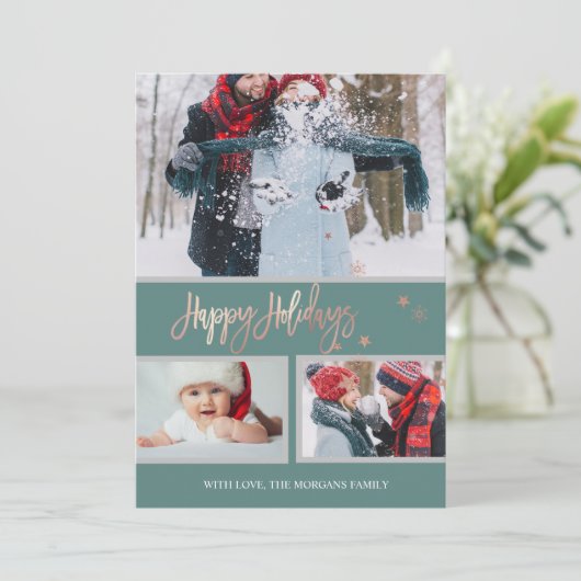 prettige feestdagen Stars Merry kerstfoto Collage Aankondiging (Staand voorkant)