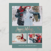 prettige feestdagen Stars Merry kerstfoto Collage Aankondiging (Voorkant / Achterkant)