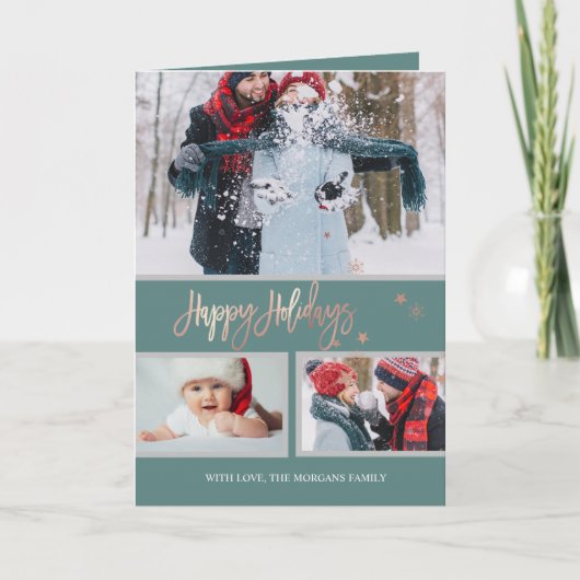 prettige feestdagen Stars Merry kerstfoto Collage Aankondiging (Voorkant)