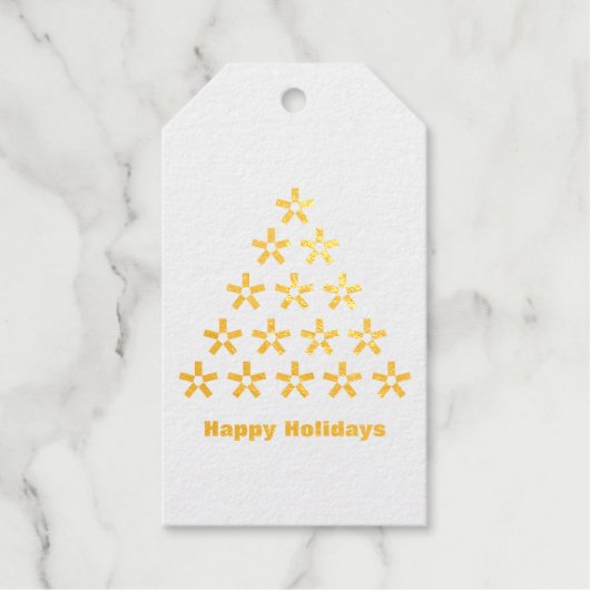 Prettige feestdagen ₩ Stars Tree Cadeaulabels (Voorkant)