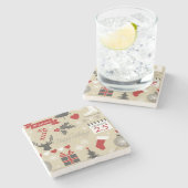 prettige feestdagen stenen onderzetter (Zijkant)