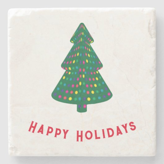 prettige feestdagen stenen onderzetter (Voorkant)