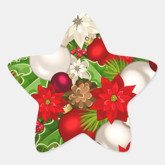 prettige feestdagen ster sticker (Voorkant)