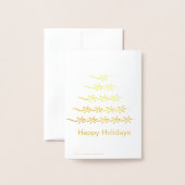 Prettige feestdagen ₩ Sterren Boom Kerstmis Folie Kaarten (Met envelop)