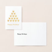 Prettige feestdagen ₩ Sterren Boom Kerstmis Folie Kaarten (Display)