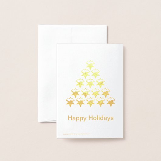 Prettige feestdagen ₩ Sterren Boom Kerstmis Folie Kaarten (Met envelop)