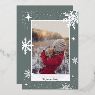 prettige feestdagen sterren sneeuwblauwe foto