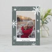 prettige feestdagen sterren sneeuwblauwe foto (Staand Voorkant)