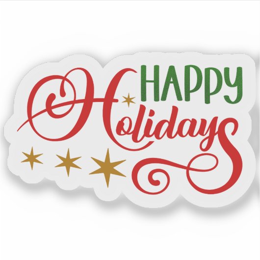 prettige feestdagen sticker (Voorkant)