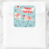 Prettige feestdagen sticker Flamingo Santas Blauw (Tas)