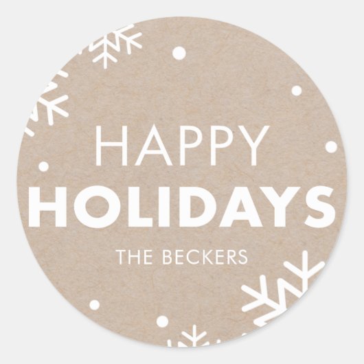 Prettige feestdagen Sticker Kraft (Voorkant)