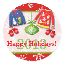 Prettige feestdagen Sticker Lelijke kerst sweaters
