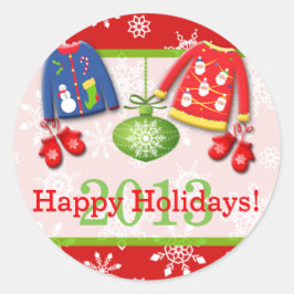 Prettige feestdagen Sticker Lelijke kerst sweaters