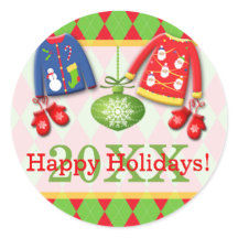 Prettige feestdagen Sticker Lelijke kerst sweaters