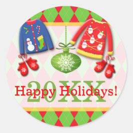 Prettige feestdagen Sticker Lelijke kerst sweaters