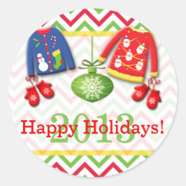Prettige feestdagen Sticker Lelijke kerst sweaters