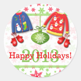 Prettige feestdagen Sticker Lelijke kerst sweaters