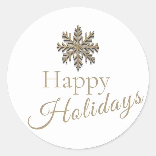 Prettige feestdagen Sticker Minimaal goud (Voorkant)