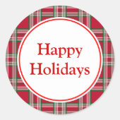 Prettige feestdagen Sticker Plaid (Voorkant)