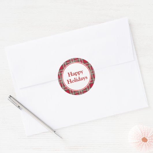 Prettige feestdagen Sticker Plaid (Envelop)
