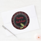 Prettige feestdagen Sticker Red Plaid (Envelop)