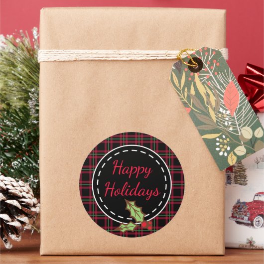 Prettige feestdagen Sticker Red Plaid (Feestdagen)