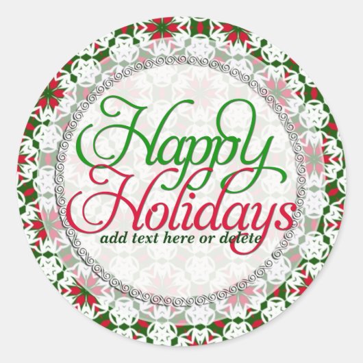 Prettige feestdagen Sticker Red Star Ribbon (Voorkant)