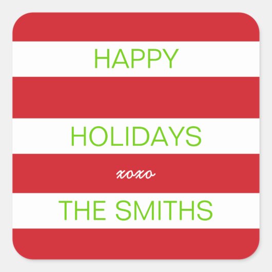 Prettige feestdagen Sticker (rood en wit) (Voorkant)