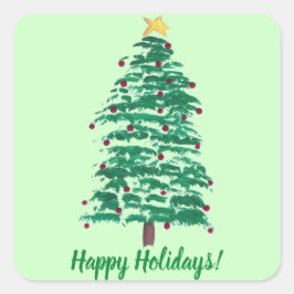 Prettige feestdagen Sticker Schilderen Kerstboom