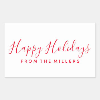 prettige feestdagen Sticker Script Red op maat