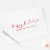 prettige feestdagen Sticker Script Red op maat (Envelop)