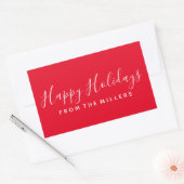 prettige feestdagen Sticker Script Red op maat (Envelop)