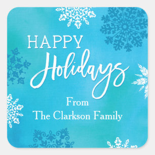 Prettige feestdagen Sticker Sneeuwvlokken