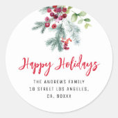 prettige feestdagen sticker winterbloem (Voorkant)