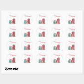 Prettige feestdagen stickers met cadeaus voor zake (Vel)