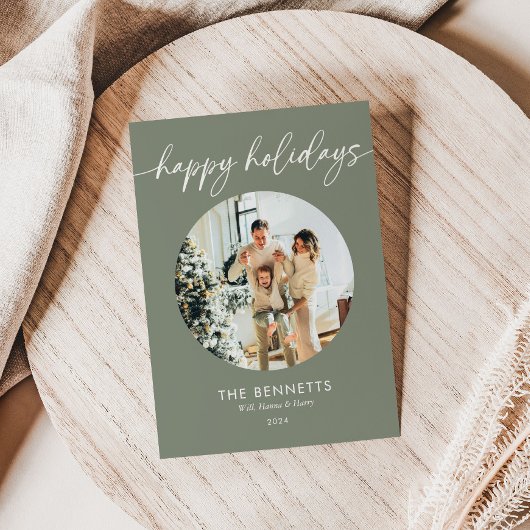 Prettige feestdagen Stijlvol Boho Script Feestdagenkaart