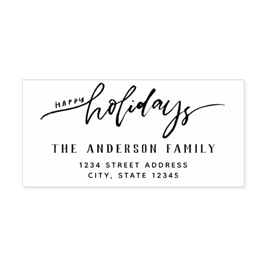 Prettige feestdagen Stijlvol script Rubberstempel (Afrduk)