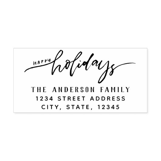 Prettige feestdagen Stijlvol script Zelfinktende Stempel (Design)