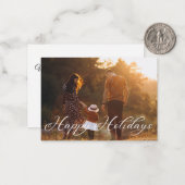 prettige feestdagen stijlvolle handschrift vakanti notitiekaartje (Voorkant / Achterkant in situ)