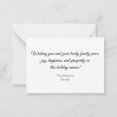 prettige feestdagen stijlvolle handschrift vakanti notitiekaartje (Achterkant)