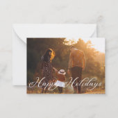 prettige feestdagen stijlvolle handschrift vakanti notitiekaartje (Voorkant)