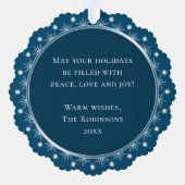 Prettige feestdagen Stijlvolle moderne elegante fo Ornament Kaart (Achterkant)