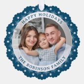 Prettige feestdagen Stijlvolle moderne elegante fo Ornament Kaart (Voorkant)