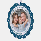 Prettige feestdagen Stijlvolle moderne elegante fo Ornament Kaart (Links)